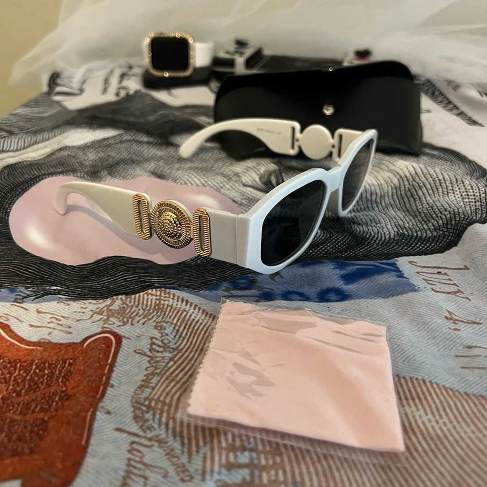 90s Vintage Irregular Temple Rectangle Sunglasses - Perfect for Driving!